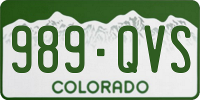 CO license plate 989QVS