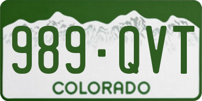 CO license plate 989QVT