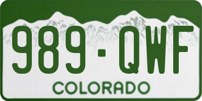 CO license plate 989QWF