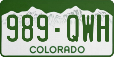 CO license plate 989QWH