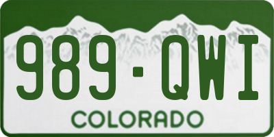 CO license plate 989QWI