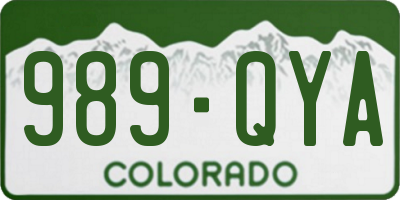 CO license plate 989QYA