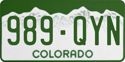 CO license plate 989QYN
