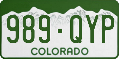 CO license plate 989QYP
