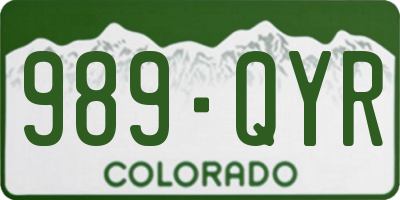 CO license plate 989QYR
