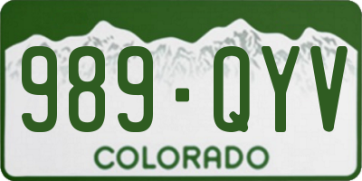 CO license plate 989QYV
