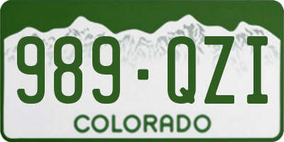 CO license plate 989QZI