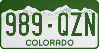 CO license plate 989QZN
