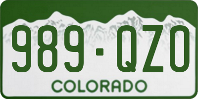 CO license plate 989QZO