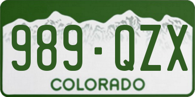 CO license plate 989QZX