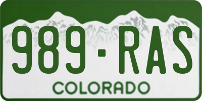 CO license plate 989RAS
