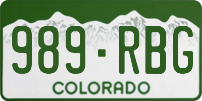 CO license plate 989RBG