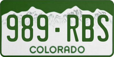 CO license plate 989RBS