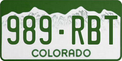 CO license plate 989RBT