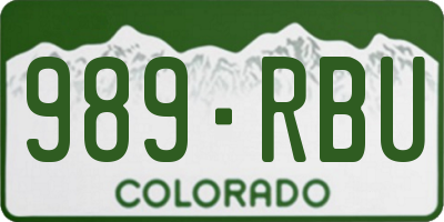 CO license plate 989RBU