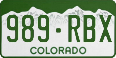 CO license plate 989RBX