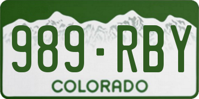 CO license plate 989RBY
