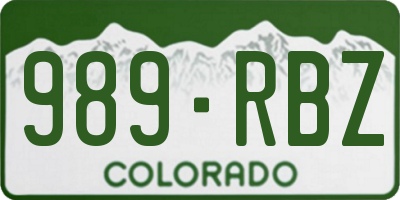 CO license plate 989RBZ