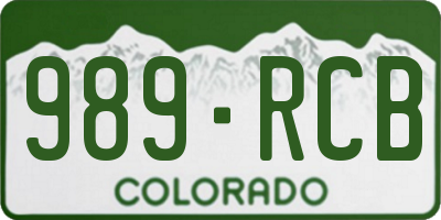 CO license plate 989RCB