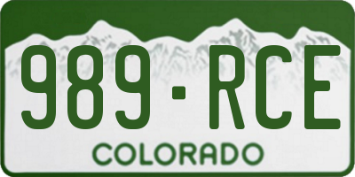 CO license plate 989RCE