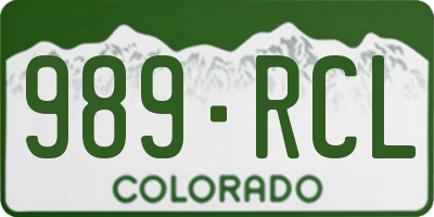 CO license plate 989RCL