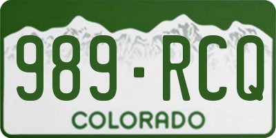 CO license plate 989RCQ