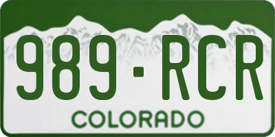 CO license plate 989RCR