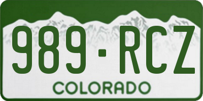 CO license plate 989RCZ