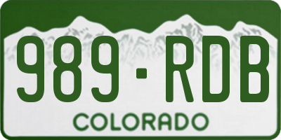 CO license plate 989RDB