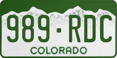 CO license plate 989RDC