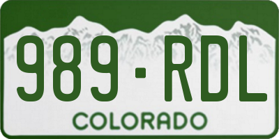 CO license plate 989RDL