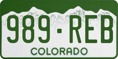 CO license plate 989REB