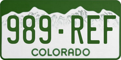 CO license plate 989REF