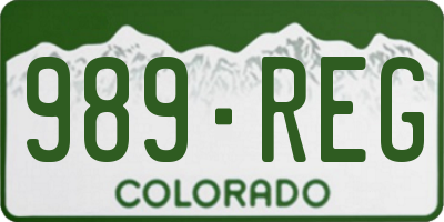 CO license plate 989REG