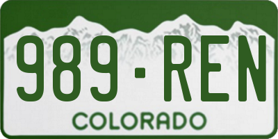 CO license plate 989REN