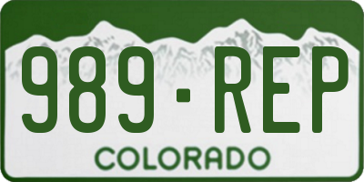 CO license plate 989REP