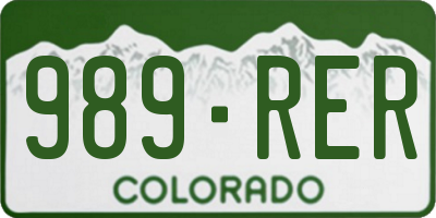 CO license plate 989RER