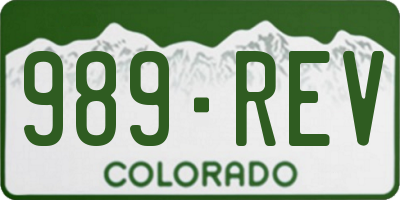 CO license plate 989REV