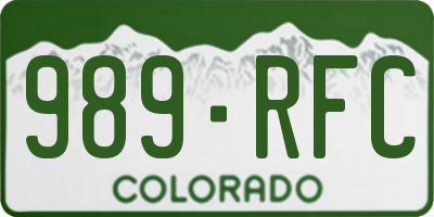 CO license plate 989RFC