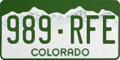 CO license plate 989RFE