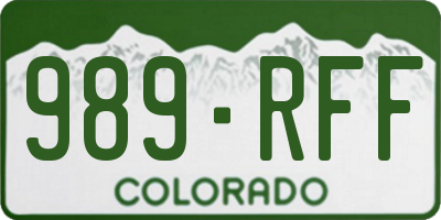 CO license plate 989RFF