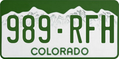 CO license plate 989RFH