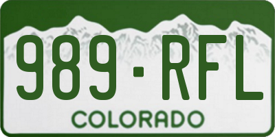 CO license plate 989RFL