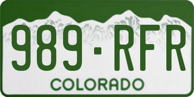 CO license plate 989RFR