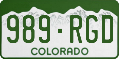 CO license plate 989RGD