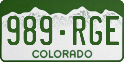 CO license plate 989RGE