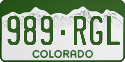 CO license plate 989RGL