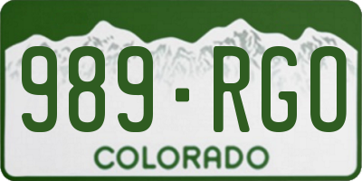CO license plate 989RGO