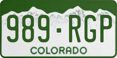 CO license plate 989RGP