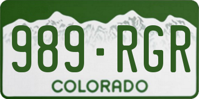 CO license plate 989RGR